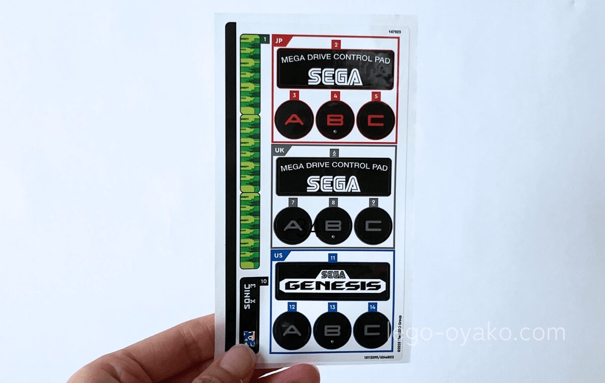 SEGA® Genesis™ あController(40769)のシール