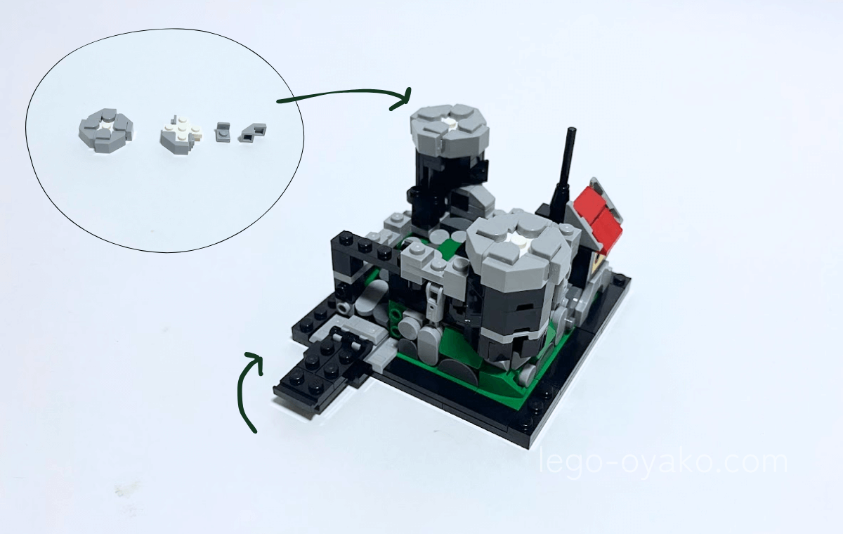 騎士の城＜ミニセット＞（40775）を組み立てている途中の写真