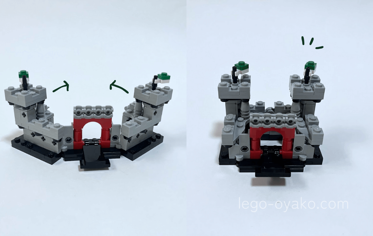 騎士の城＜ミニセット＞（40775）を組み立てている途中の写真