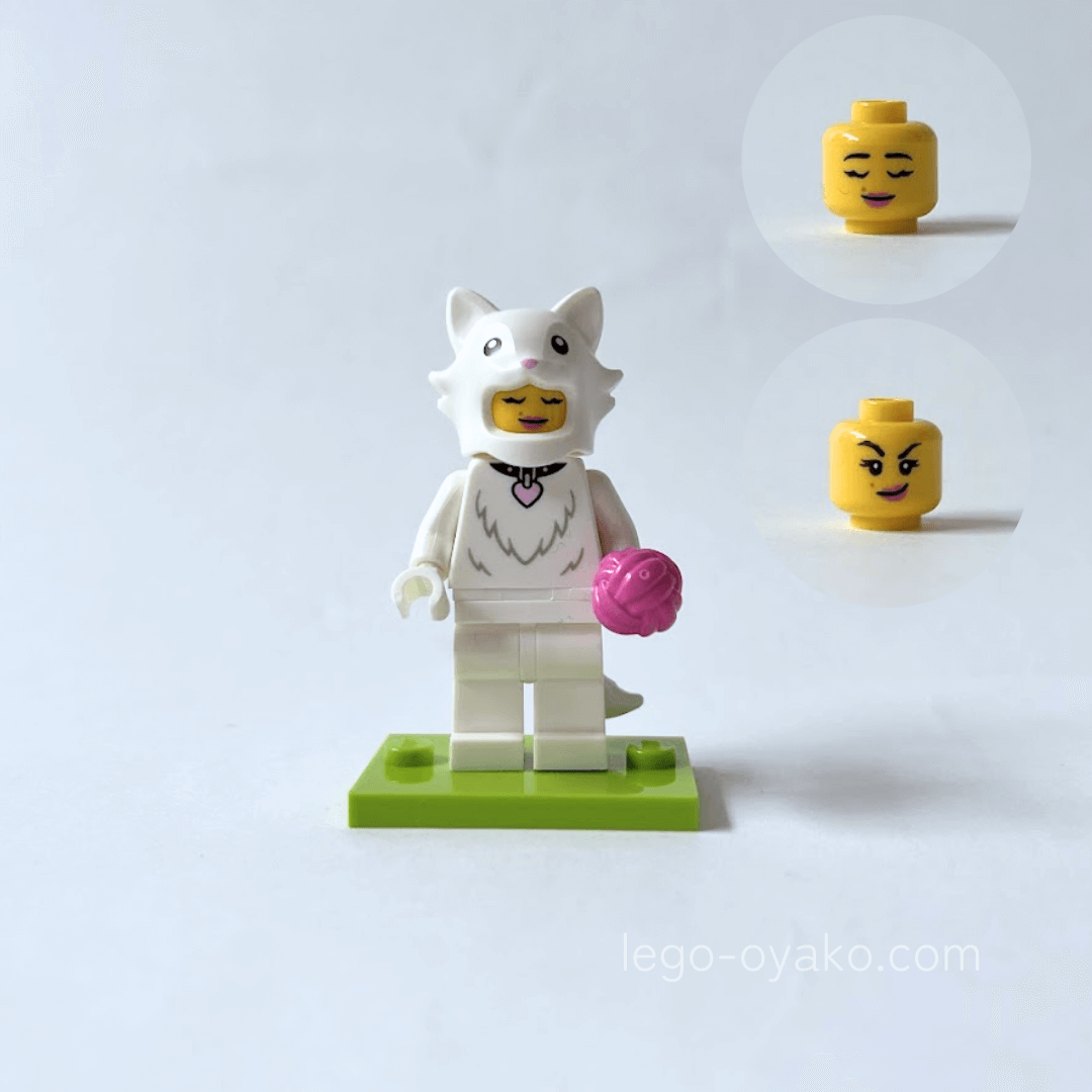 レゴミニフィギュア（ミニフィグ）シリーズ28どうぶつ ふわふわネコちゃん正面